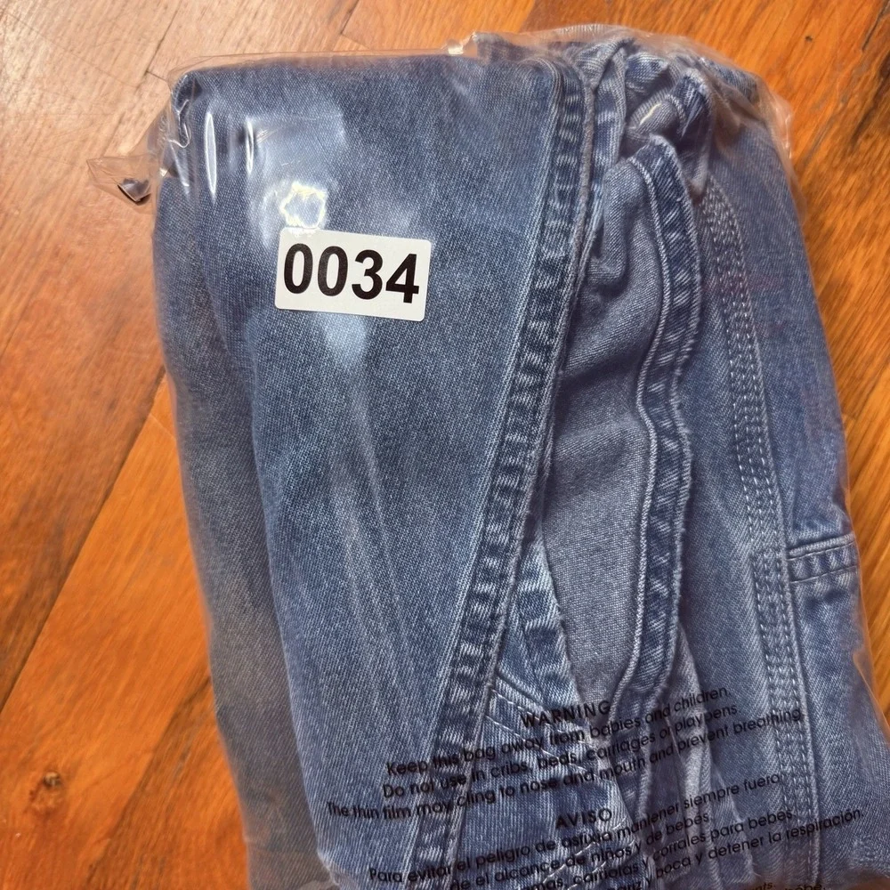 Carhartt Overalls Men's 38x34 Blue Denim Carpenter Bib Workwear Cotton R07 DST